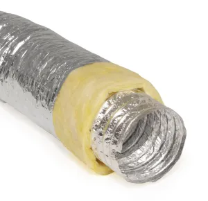 14" Inch Aluminum Hose Flexible Insulated R-4.2 Air Duct Pipe for HVAC Flex Ductwork Insulation - 25' Feet Long