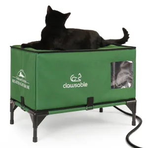 2 in 1 Outdoor Elevated Portable Heated Cat House Large