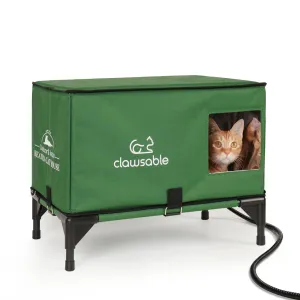 2 in 1 Outdoor Elevated Portable Heated Cat House Medium