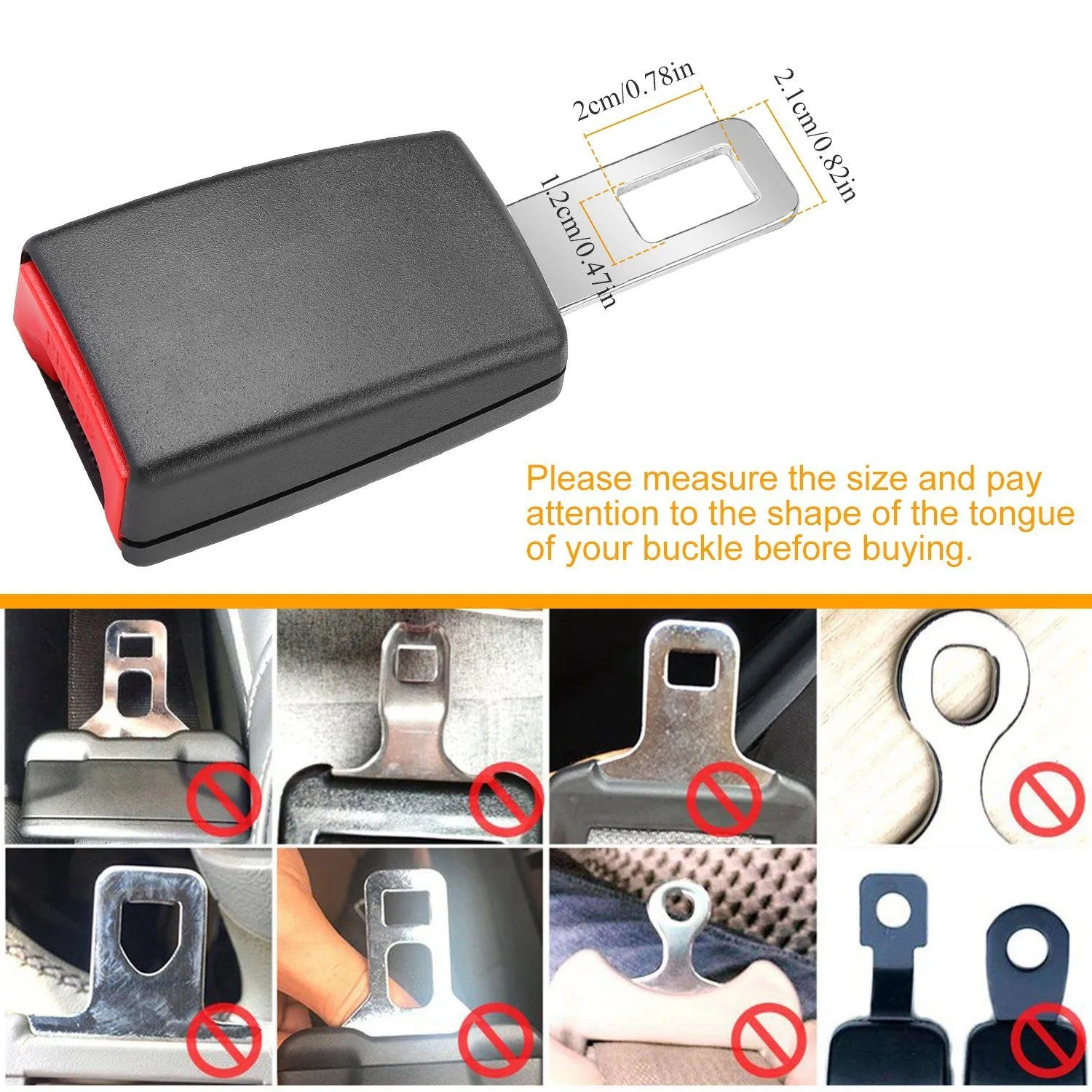 2-Pieces: Universal Car Extension Socket Buckles