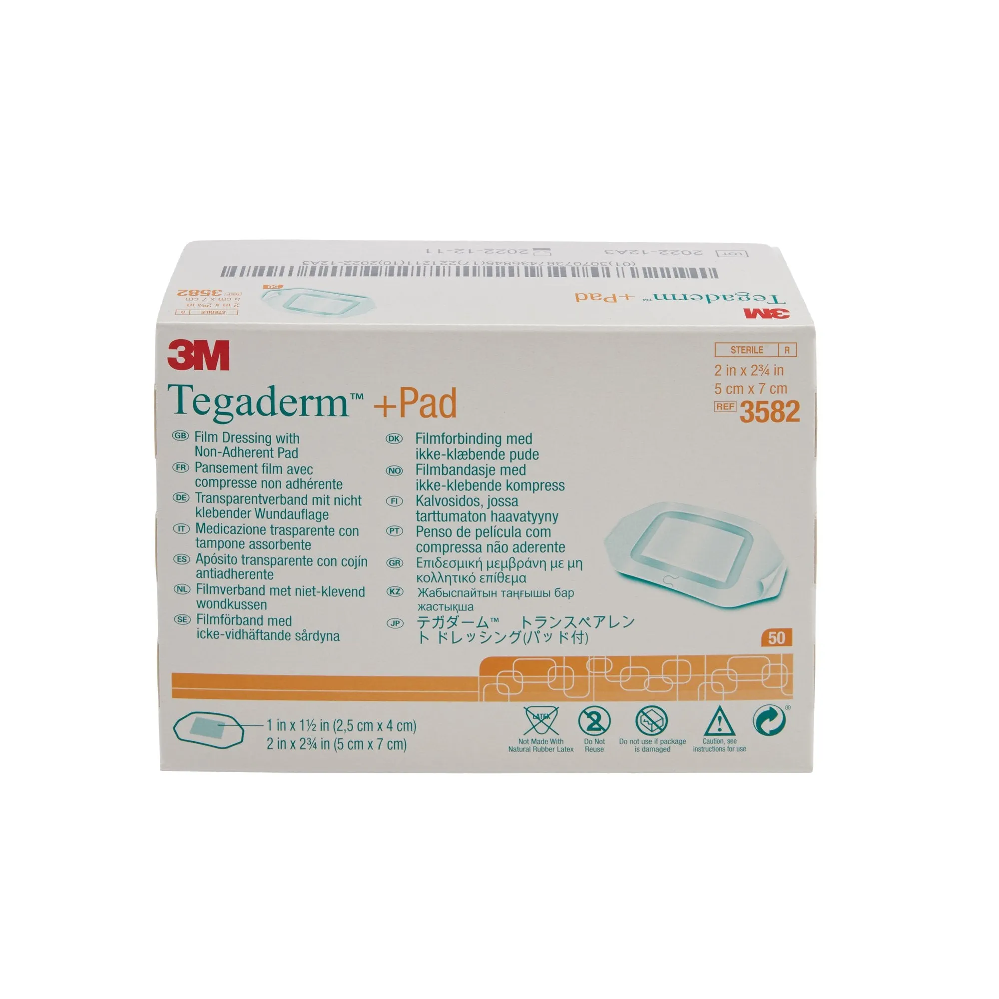 3M™ Tegaderm™ Film Dressing with Pad, 2 x 2-3/4 Inch, 1 Each