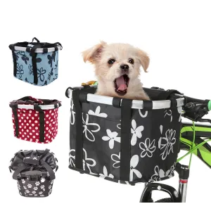 Cloth Bicycle Carrier Basket  Cat Travel Bike Carrier Basket For Small Dog Foldable Bike Bag
