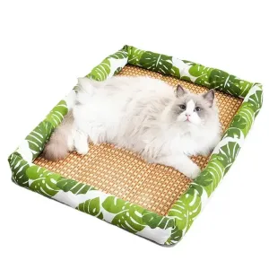 Cooling Rattan Cat Bed Mat