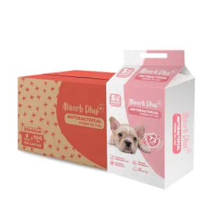 [CTN OF 8] Absorb Plus Antibacterial Pee Pad Pet Sheets - S (8x100pcs) | 35cm x 45cm