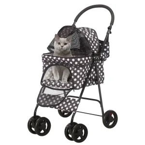 Folding Dog Stroller Travel Cage Stroller for Pet Cat Kitten Puppy Carriages