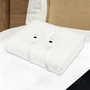 Laura Hill Electric Blanket Queen Size Fitted Underlay Winter Throw - White