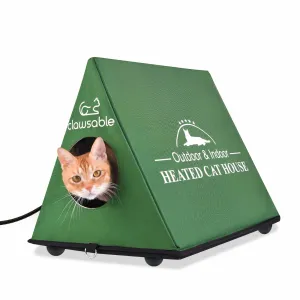 Outdoor A-Shaped Portable Heated Cat House