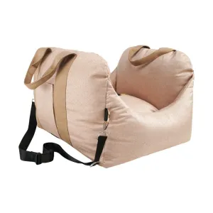 Plush Pet Booster Car Seat in Nude