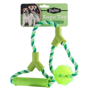 WagTime - Rubber Ball Tug Rope Toy with Handle (50cm)